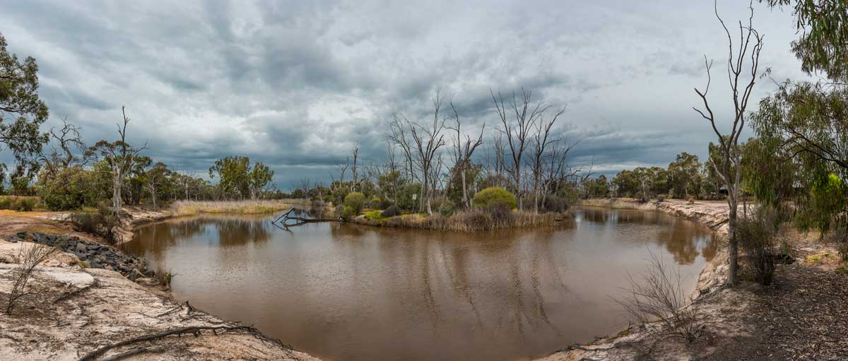 Jeparit, Victoria Lake Hindmarsh and Robert Menzies monuments